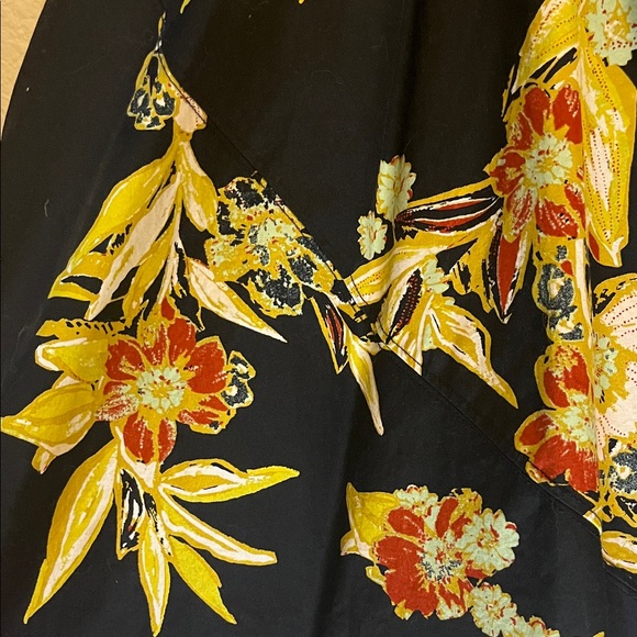 Free People Jodie Printed Black Floral Tunic Dress, 100% Cotton, Size S - Picture 6 of 8